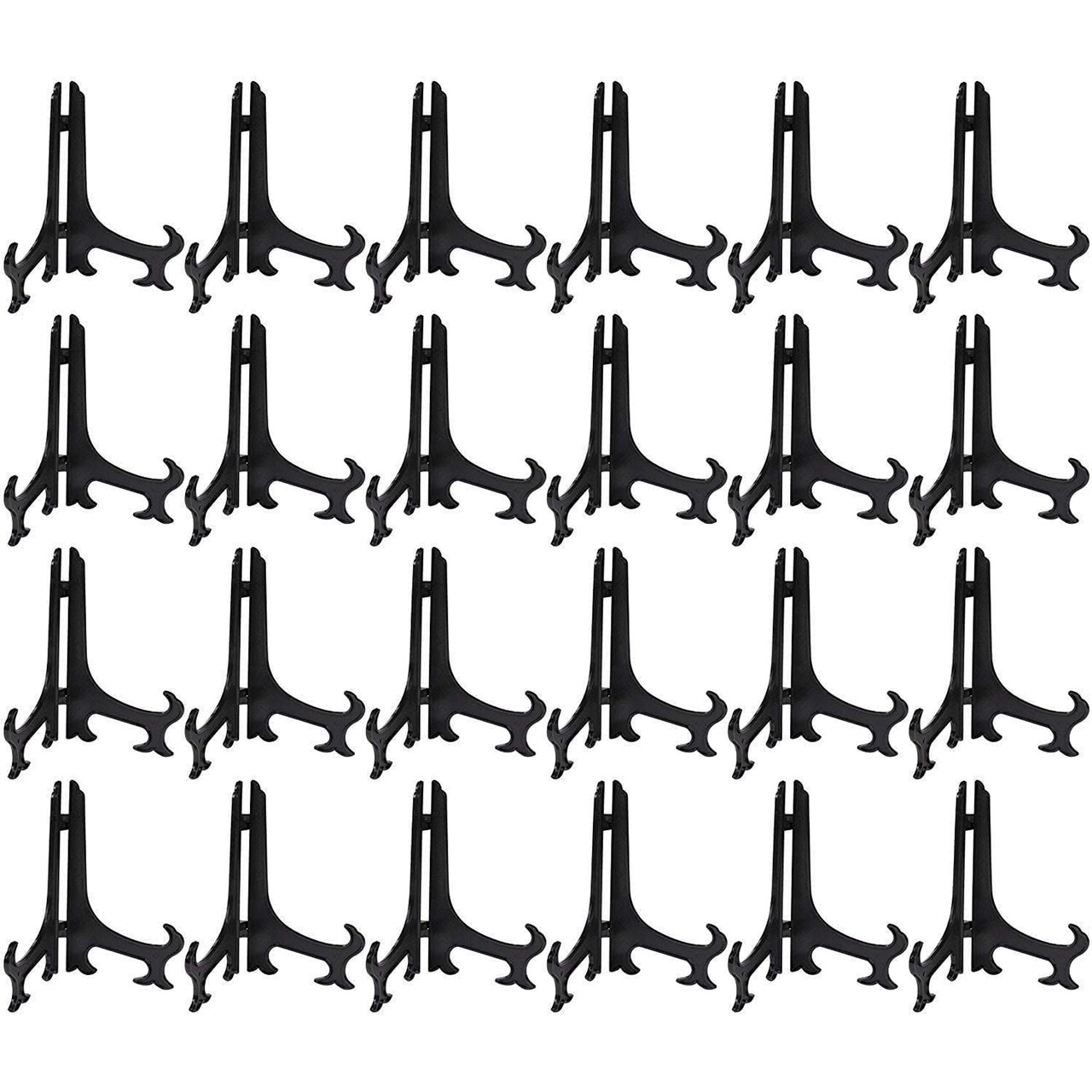 24 Pack Mini Black Plastic Easel Stands Holder for Plate, Tabletop or Desktop Display, 8.7 in.